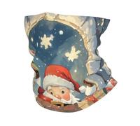Sciarpa A Mezza Faccia Merry Christmas Santa In The Fireplace Scaldacollo Tubolare Multifunzione Ghetta Da Collo Per Escursionismo Yoga Ciclismo 25X50 CM