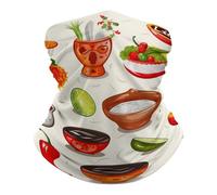 Sciarpa A Mezza Faccia Mexican Salsa Symbols Sciarpa A Tubo Scaldacollo Tubolare Passamontagna Per Ciclismo Yoga 25X50 Cm