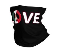 Sciarpa A Mezza Faccia Mexico Mexican Flag Peace Logo Love Multiuso Headwrap Lavabile Ghetta da Collo per Motocicletta Yoga Uomo