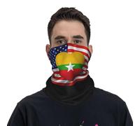 Sciarpa A Mezza Faccia Myanmar Burmese American Flag Usa Love Scaldacollo Tubolare Multiuso Copricapo A Mezza Faccia Per Outdoor Attività Escursionismo Yoga 25X50 CM