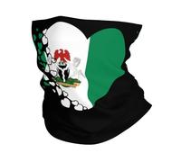 Sciarpa A Mezza Faccia Nigeria Nigerian Heart Shaped Flag Copricapo A Mezza Faccia Multifunzione Sciarpa A Tubo Per Outdoor Attività Escursionismo Snowboard 25X50 CM
