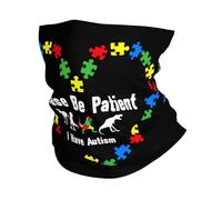 Sciarpa A Mezza Faccia Please Be Patient I Have Autism Dinosaur Sciarpa A Tubo Multifunzione Scaldacollo Per Ciclismo Outdoor Attività Snowboard 25X50 Cm