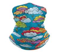 Sciarpa A Mezza Faccia Rainbow Clouds Pattern Copricapo A Mezza Faccia Scaldacollo Protezione Uv Per Escursionismo Ciclismo 25X50 Cm
