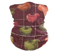 Sciarpa A Mezza Faccia Retro Plaid Gingham Apples Antipolvere Sciarpa al Collo Unisex Ghetta da Collo per Sports attività Bambini