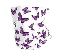 Sciarpa A Mezza Faccia Retro Purple Butterfly White Versatili Sciarpa al Collo Elastico Decorazione Facciale per Sports Motocicletta attività