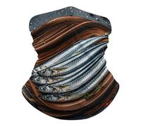 Sciarpa A Mezza Faccia Sardines Scaldacollo Scaldacollo Tubolare Multiuso Per Escursionismo Yoga 25X50 Cm