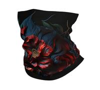 Sciarpa A Mezza Faccia Skull And Flower Red Roses Dark, White Multifunzione Ghetta Da Collo Multiuso Copricapo A Mezza Faccia Per Ciclismo Escursionismo Snowboard 25X50 Cm