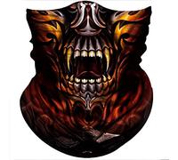Sciarpa A Mezza Faccia Skull Black Gold Face Sharp Teeth Scaldacollo Scaldacollo Tubolare Protezione Uv Per Snowboard Yoga 25X50 Cm