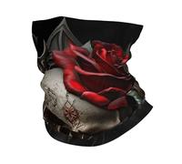 Sciarpa A Mezza Faccia Skull Red Roses Gothic God Floral Art Dark Protezione Uv Copricapo A Mezza Faccia Multifunzione Ghetta Da Collo Per Ciclismo Outdoor Attività Escursionismo 25X50 Cm