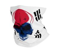 Sciarpa A Mezza Faccia Skull South Korea Flag Passamontagna Scaldacollo Tubolare Copricapo A Mezza Faccia Per Escursionismo Outdoor Attività 25X50 Cm