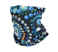 Sciarpa a Mezza Faccia Traditional Aboriginal DOT Art Blue Green Abstract Elastico Decorazione facciale Elegante Fascia per Capelli per Bambini Uomo 26X30cm
