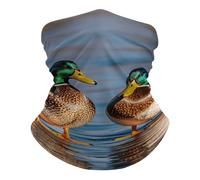 Sciarpa a Mezza Faccia Two Mallard Ducks Elastico Scaldacollo Multiuso Headwrap per Donna Pesca 26X30cm