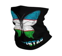 Sciarpa A Mezza Faccia Uzbekistan Uzbek Butterflies Flag White Sciarpa A Tubo Traspirante Copricapo A Mezza Faccia Per Ciclismo Escursionismo Yoga 25X50 CM