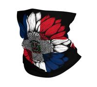 Sciarpa A Mezza Faccia Vintage Sunflower Dominican Republic Flag Dominican Scaldacollo Tubolare Scaldacollo Traspirante Per Snowboard Escursionismo 25X50 Cm