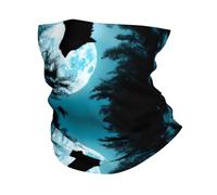 Sciarpa A Mezza Faccia Wolf Under The Moon Copricapo A Mezza Faccia Multifunzione Sciarpa A Tubo Per Snowboard Yoga Ciclismo 25X50 Cm