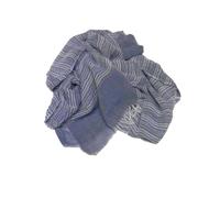 Sciarpa a righe uomo blu jeans e bianco pashmina morbida raffinata
