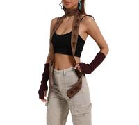 Sciarpa a stella a cinque punte moda per ragazze Punk Y2K sciarpa casual accessori decorativi femminile per tutte le stagioni collo avvolgere inverno per ragazze, A, Taglia unica