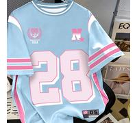 Sciarpa a T casual da donna con stile college, combinazione di lettere digitali e lettere, con senso di strada e retrò L,M,S,XL,XSGeometrico,LettereTessuto