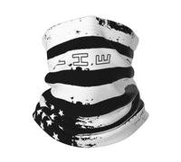 Sciarpa A Tubo Back The White Ribbon Us Flag Lung Cancer Awareness Stampato Sciarpa al Collo Multiuso Protezione del Viso per Motocicletta Outdoor Sports