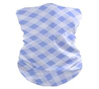 Sciarpa a Tubo Blue And White Checkered Durevole Ghetta Sportiva Bandana per Pesca Yoga 26X30cm