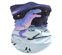 Sciarpa a Tubo Cartoon Dinosaur on The Clock Antivento Scaldacollo Sportiva Sciarpa a Mezza Faccia per Yoga Sports 26X30cm