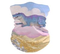 Sciarpa a Tubo Cartoon Dinosaur on The Cloud Sportiva Decorazione facciale Elastico Fascia per Capelli per Sports Donna 26X30cm