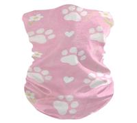 Sciarpa a Tubo Cute Flower Paw Prints Antivento Ghetta da Collo Durevole Headwrap per Ciclismo Escursionismo 26X30cm