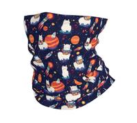 Sciarpa a Tubo Cute Space Alpaca Print Elegante Decorazione facciale Sportiva Bandana per Motocicletta Adulto 26X30cm