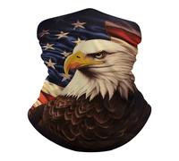 Sciarpa a Tubo Flag And Eagle Protezione UV Decorazione facciale Antivento Sciarpa a Mezza Faccia per Adulto Pesca 26X30cm