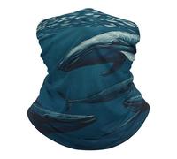 Sciarpa a Tubo Ocean Whale Antivento Decorazione facciale Traspirante Sciarpa a Mezza Faccia per Sports Uomo 26X30cm