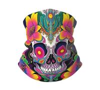 Sciarpa A Tubo Psychedelic Pot Leaves Skull Flower Protezione UV Sciarpa A Mezza Faccia Traspirante Protezione del Viso per Yoga Bambini Outdoor