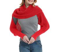 Sciarpa ad anello da donna, per autunno, inverno, antivento, morbida, calda, sottile, alla moda, per l'ufficio e il tempo libero, in bicicletta, Colore: rosso, Taglia unica