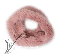 Sciarpa ad anello rosa scaldacollo di pelliccia eco ecologica da donna collo