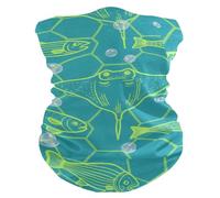 Sciarpa al collo Animal Fluorescent Green Blue Fish Decorazione facciale