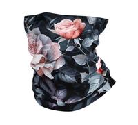 Sciarpa al Collo Beautiful Roses Black And Pink Vintage Elegant Antiscivolo Ghetta Lavabile Fascia per Capelli per Donna Motocicletta 26X30cm