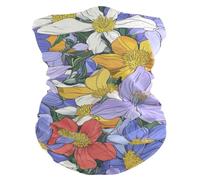 Sciarpa al Collo Beauty Spring Colorful Flowers Elastico Decorazione facciale Multiuso Sciarpa a Tubo per Sports Escursionismo 26X30cm