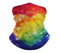 Sciarpa al Collo Colorful Rainbow Love Heart Multiuso Passamontagna Elastico Sciarpa a Tubo per Uomo Campeggio 26X30cm