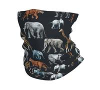 Sciarpa al Collo Cute Giraffe Elephant Tiger Monkey Black Elegante Fascia per Capelli Multiuso Decorazione Facciale per Pesca Outdoor Estivo