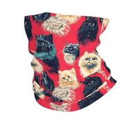 Sciarpa al Collo Cute Persians Cats Red Cool Durevole Sciarpa A Mezza Faccia Elastico Decorazione Facciale per attività Bambini Uomo