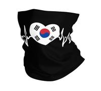 Sciarpa al Collo Heartbeat I Love South Korea Heart Flag Stampato Sciarpa A Tubo Antiscivolo Ghetta per Ciclismo Escursionismo Estivo