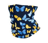 Sciarpa al Collo Retro Yellow Blue Butterfly Black Stampato Sciarpa A Tubo Unisex Ghetta da Collo per Donna Escursionismo Bambini