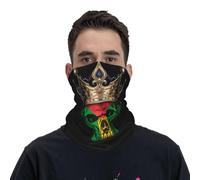 Sciarpa al Collo Sao Tome And Principe Flag Crown Skull Headwrap Senza Cuciture Scaldacollo per Yoga, Escursionismo, Campeggio
