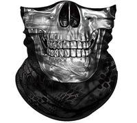 Sciarpa al Collo Skull Silver White Face Neat Teeth Traspirante Sciarpa A Tubo Protezione UV Decorazione Facciale per Donna Outdoor Estivo