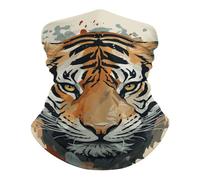 Sciarpa al Collo Year of The Tiger Tiger Face Traspirante Decorazione facciale Protezione UV Sciarpa a Mezza Faccia per Uomo Sports 26X30cm