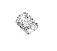 Sciarpa Anello Clip Fibbia for sciarpa 1 gioiello con clip ad anello scavato a forma di fiore Per le donne(Silver)