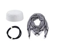 Sciarpa araba leggera Keffiyeh Set per avventure nel deserto e viaggi in poliestere ad asciugatura rapida Unisex Design traspirante sciarpa per la testa in poliestere per uso quotidiano