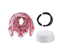 Sciarpa araba leggera Keffiyeh Set per avventure nel deserto e viaggi in poliestere ad asciugatura rapida Unisex Design traspirante sciarpa per la testa in poliestere per uso quotidiano