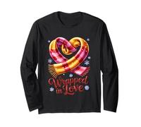 Sciarpa Avvolgente con Scritta Wrapped in Love Maglia a Manica