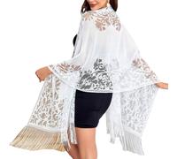 Sciarpa avvolgente da donna alla moda, scialle per tutte le stagioni, decorativa, morbida, per valorizzare il vestito alla moda, bianco, Taglia unica