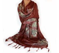 Sciarpa Benares Batik RAM Nam-Lunghi Caldo 180x55cm Viscosa Braun Tie Dye